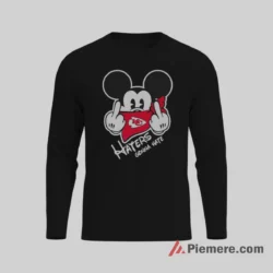 Mickey Mouse Kansas City Chiefs Defiant Haters Gonna Hate Shirt on black long sleeve shirt for men graphic tee