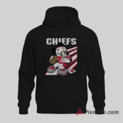 Mickey Mouse Kansas City Chiefs End Zone Runner Shirt on black hoodie for men graphic tee