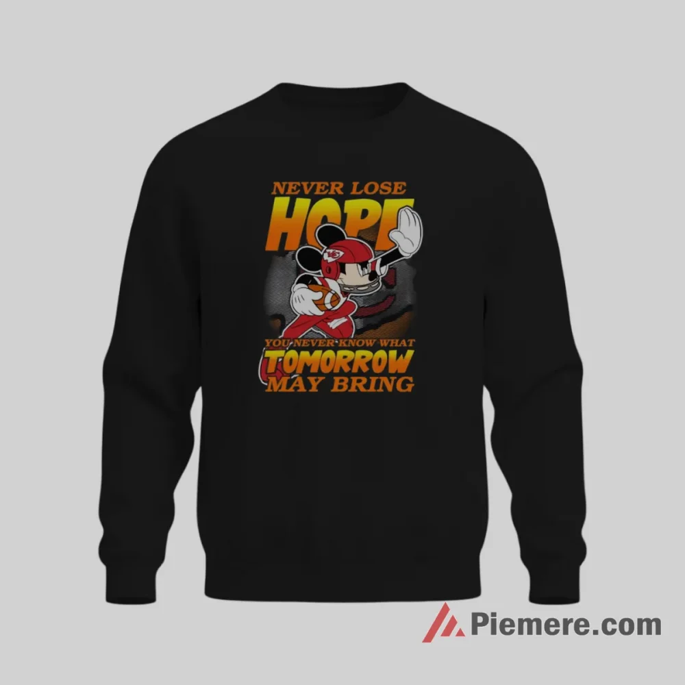Mickey Mouse Kansas City Chiefs Never Lose Hope Shirt on graphic shirt for men graphic tee