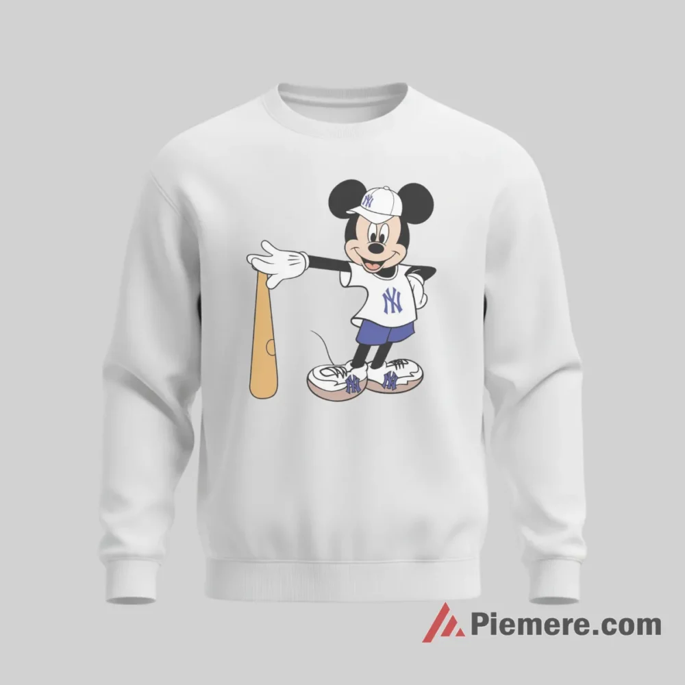 Mickey Yankees Batter Pose Clean Outline Shirt on graphic shirt for men graphic tee