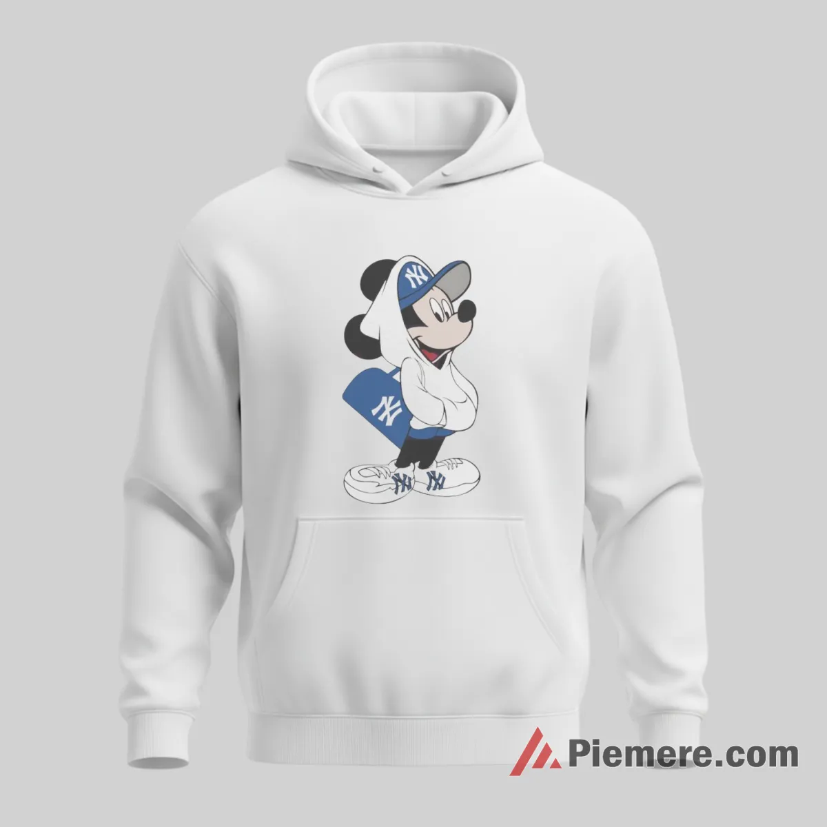 Mickey Yankees Hoodie Style Streetwear Pose Shirt on white hoodie for men graphic tee