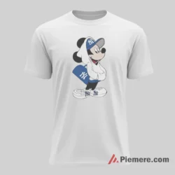 Mickey Yankees Hoodie Style Streetwear Pose Shirt on white short sleeve shirt for men graphic tee