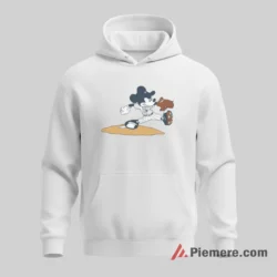 Mickey Yankees Infield Glove Play Action Shirt on white hoodie for men graphic tee