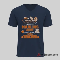 Milwaukee Brewers Baseball Loving Teacher Pride Shirt on navy v-neck shirt for men graphic tee