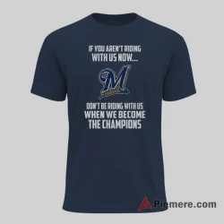 Milwaukee Brewers Future Champions Rally Fan Shirt on navy short sleeve shirt for men graphic tee