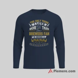 Milwaukee Brewers Papa Pride Family Baseball Fan Shirt on navy long sleeve shirt for men graphic tee
