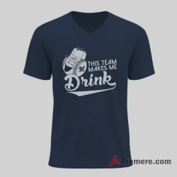 Milwaukee Brewers This Team Makes Me Drink Funny Fan Shirt on navy v-neck shirt for men graphic tee