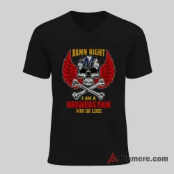 Milwaukee Brewers Win Or Lose Skull Wings Fan Shirt on black v-neck shirt for men graphic tee
