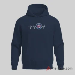 Minnesota Twins Baseball Heartbeat Shirt on navy hoodie for men graphic tee