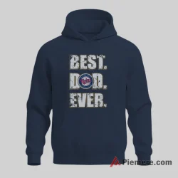 Minnesota Twins Best Dad Ever Baseball Family Shirt on navy hoodie for men graphic tee