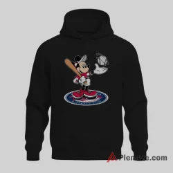 Minnesota Twins Cheerful Mickey Mouse Baseball Fan Shirt on black hoodie for men graphic tee