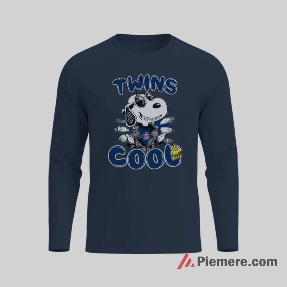 Minnesota Twins Cool Snoopy Baseball Fan Shirt on navy long sleeve shirt for men graphic tee