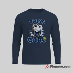 Minnesota Twins Cool Snoopy Baseball Fan Shirt on navy long sleeve shirt for men graphic tee