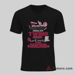 Minnesota Twins Difference Making Teacher Baseball Shirt on black v-neck shirt for men graphic tee