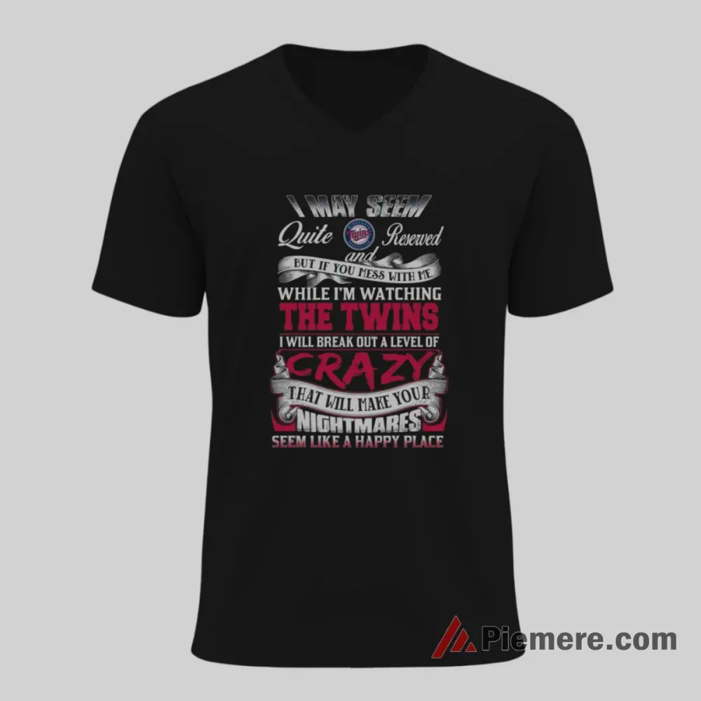 Minnesota Twins Dont Mess With Me While Watching Baseball Shirt on black v-neck shirt for men graphic tee