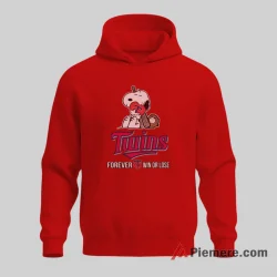 Minnesota Twins Forever Win Or Lose Snoopy Love Baseball Shirt on red hoodie for men graphic tee