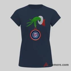 Minnesota Twins Grinch Merry Christmas Baseball Shirt on navy short sleeve shirt for women graphic tee
