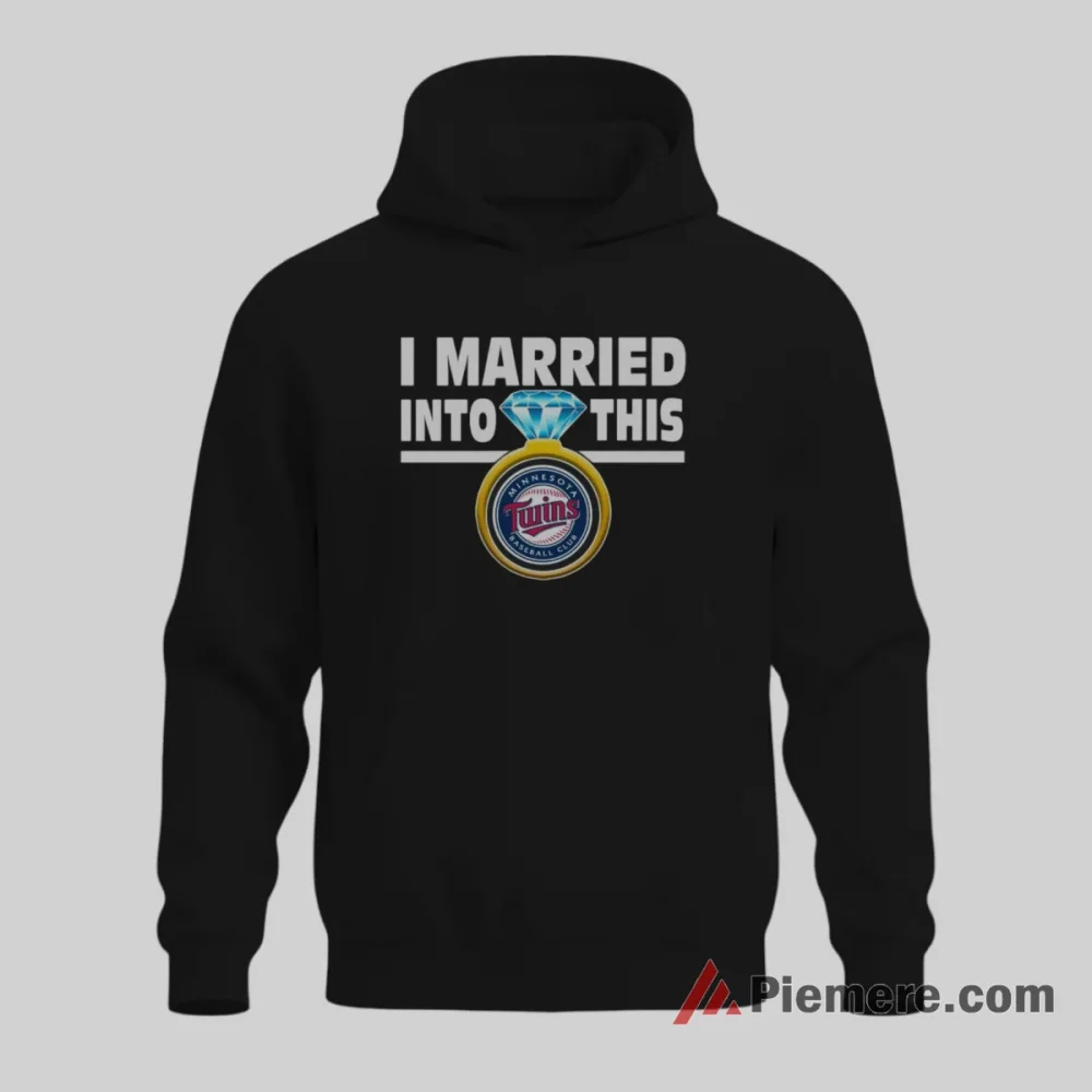 Minnesota Twins I Married Into This Baseball Shirt on black hoodie for men graphic tee
