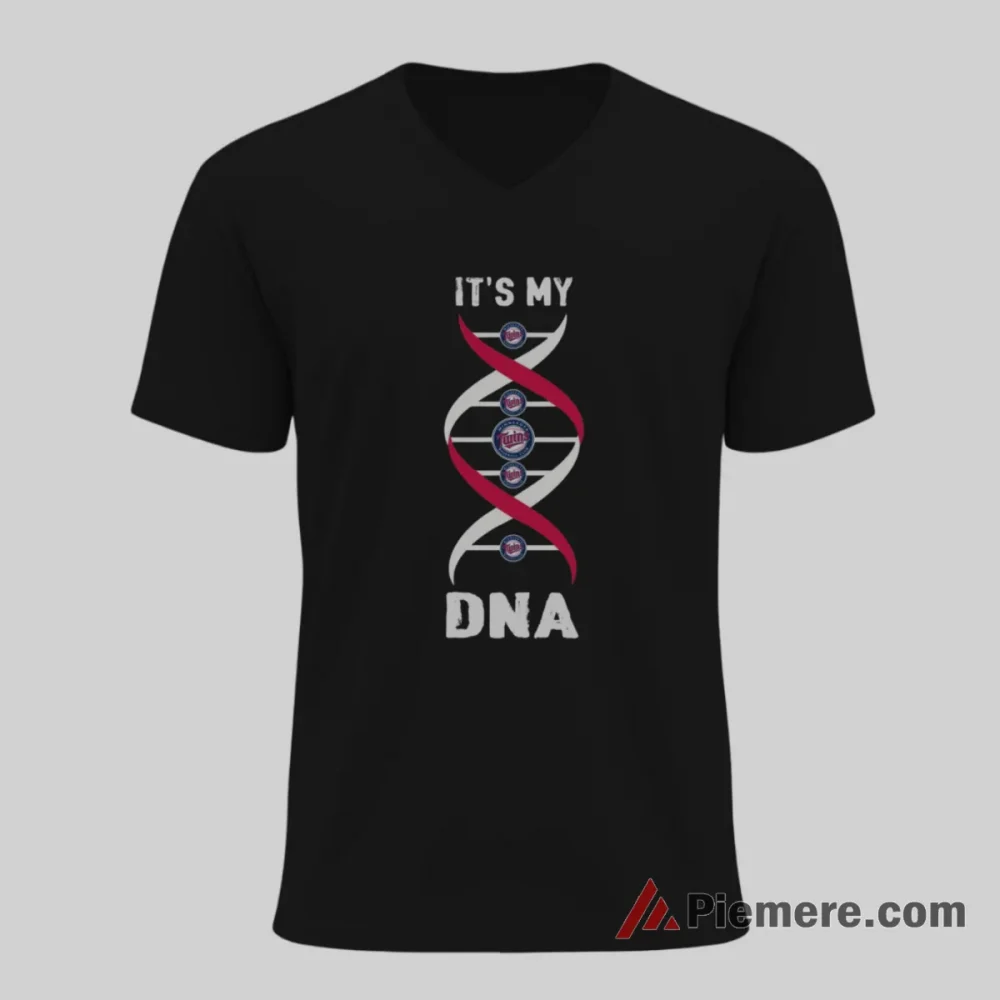 Minnesota Twins Its My Dna Baseball Shirt on black v-neck shirt for men graphic tee