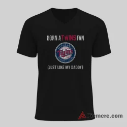 Minnesota Twins Loyal Fan Just Like My Daddy Baseball Shirt on black v-neck shirt for men graphic tee
