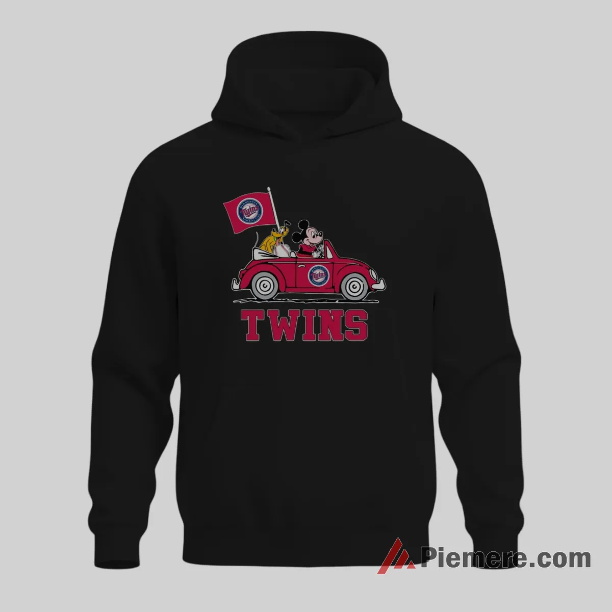 Minnesota Twins Mickey Mouse And Pluto Road Trip Baseball Shirt on black hoodie for men graphic tee