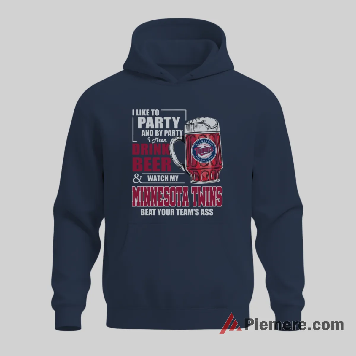 Minnesota Twins Party Beer And Baseball Fan Shirt on navy hoodie for men graphic tee