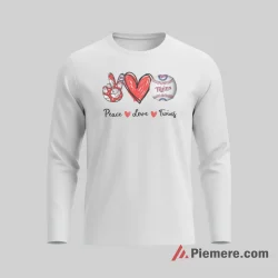 Minnesota Twins Peace And Love Baseball Shirt on white long sleeve shirt for men graphic tee