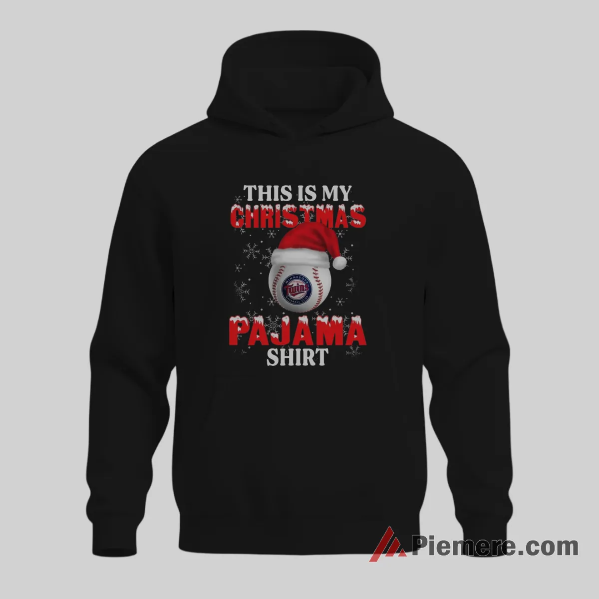Minnesota Twins This Is My Christmas Pajama Baseball Shirt on black hoodie for men graphic tee