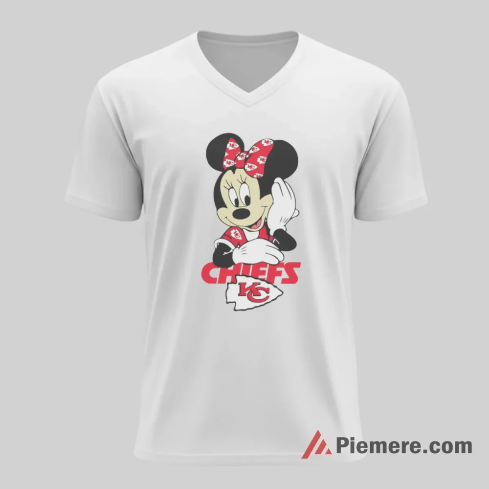 Minnie Mouse Kansas City Chiefs Championship Pride Shirt on white v-neck shirt for men graphic tee