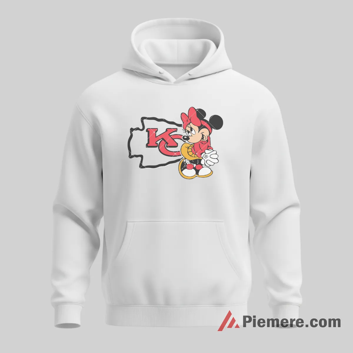 Minnie Mouse Kansas City Chiefs Playful Outline Shirt on white hoodie for men graphic tee
