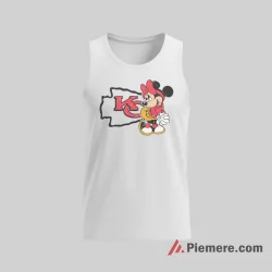 Minnie Mouse Kansas City Chiefs Playful Outline Shirt on white tank top for men graphic tee