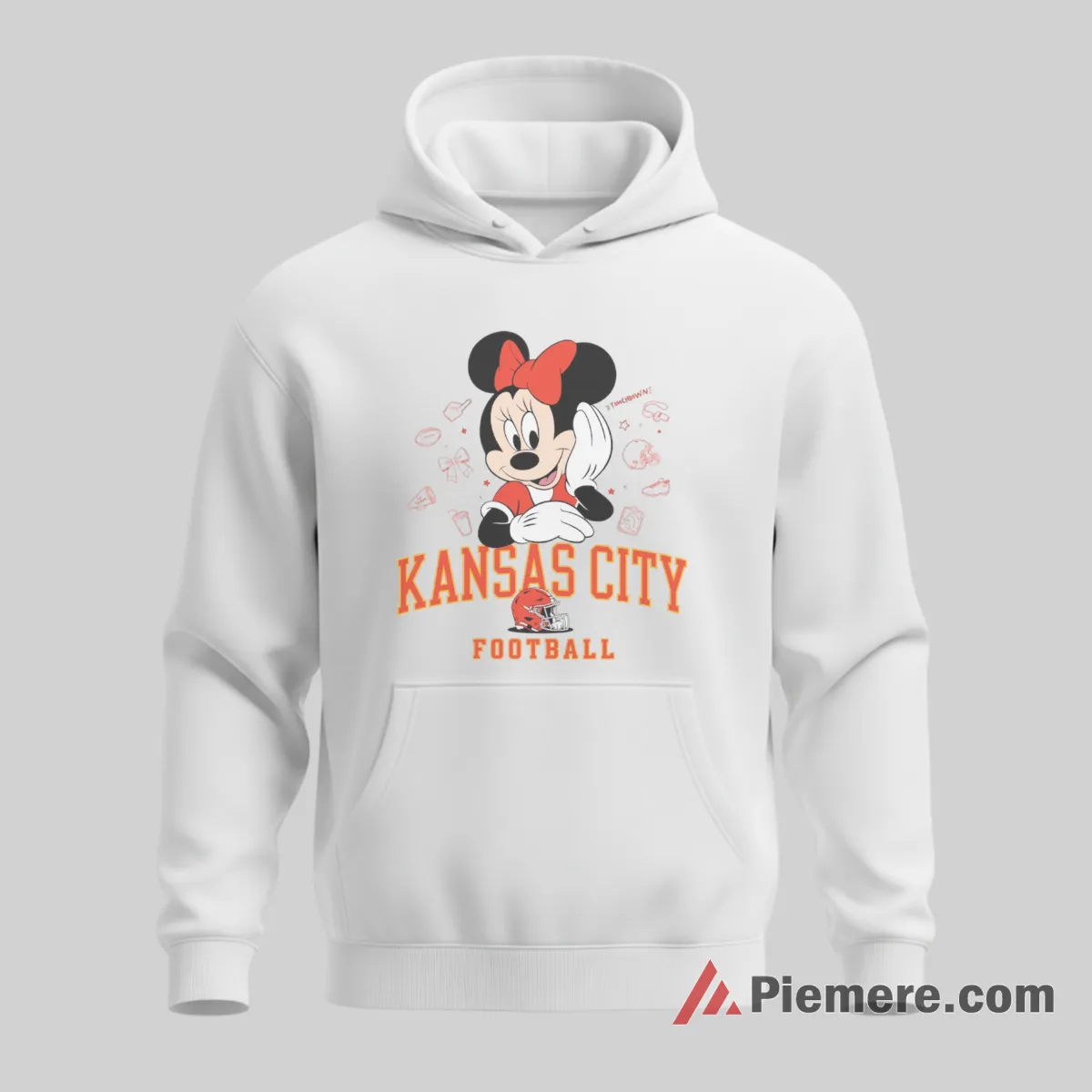 Minnie Mouse Kansas City Football Classic Fan Shirt on white hoodie for men graphic tee