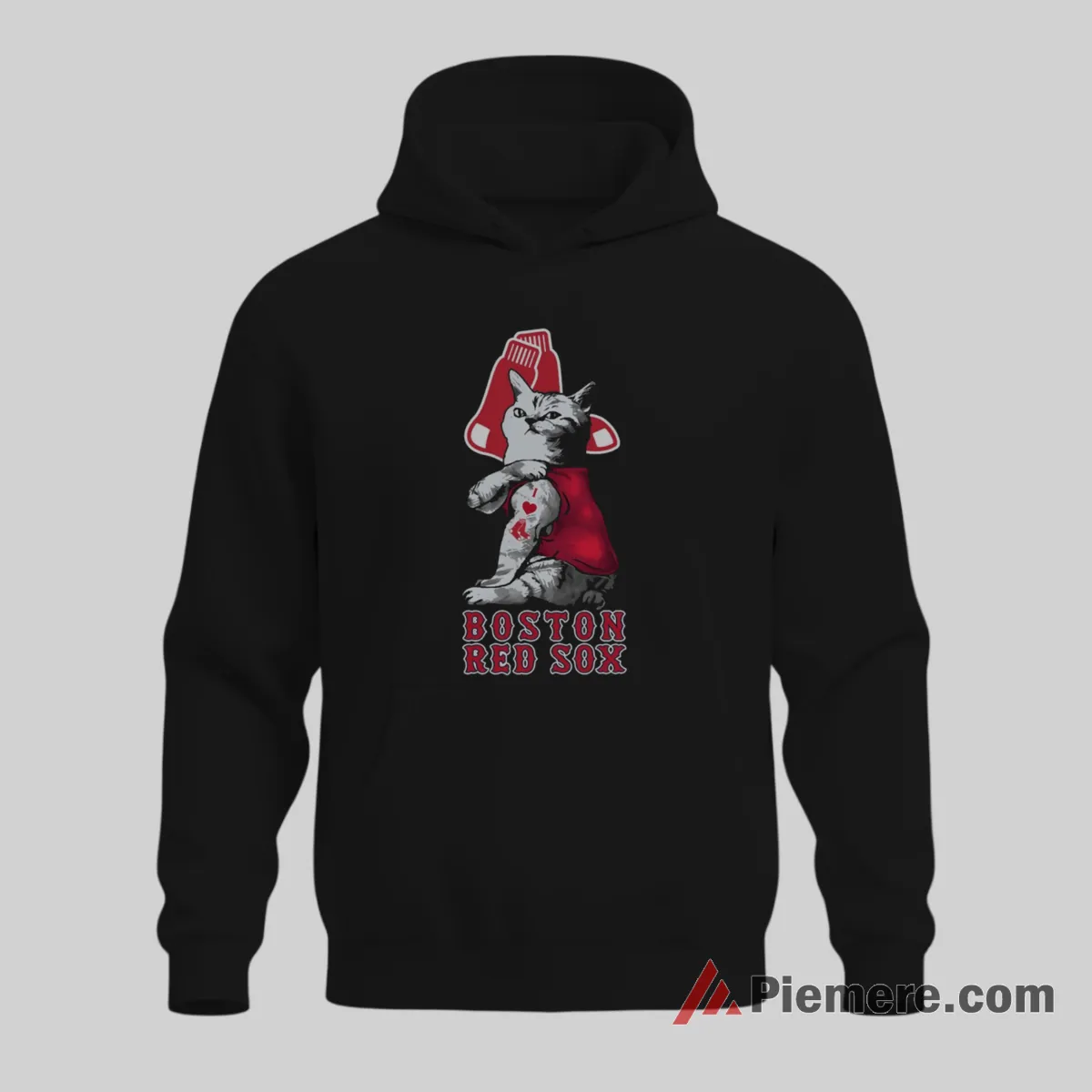 My Cat Loves Boston Red Sox Baseball Shirt on black hoodie for men graphic tee