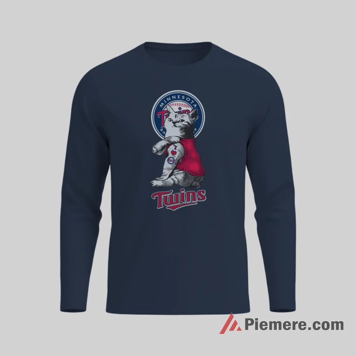 My Cat Loves Minnesota Twins Baseball Shirt on navy long sleeve shirt for men graphic tee