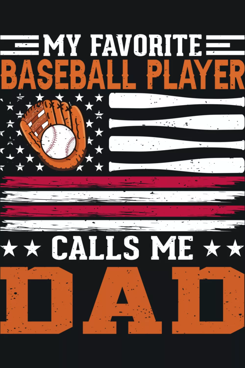 Dad and papa baseball saying with a bold block layout that feels like a strong statement for proud family fans.