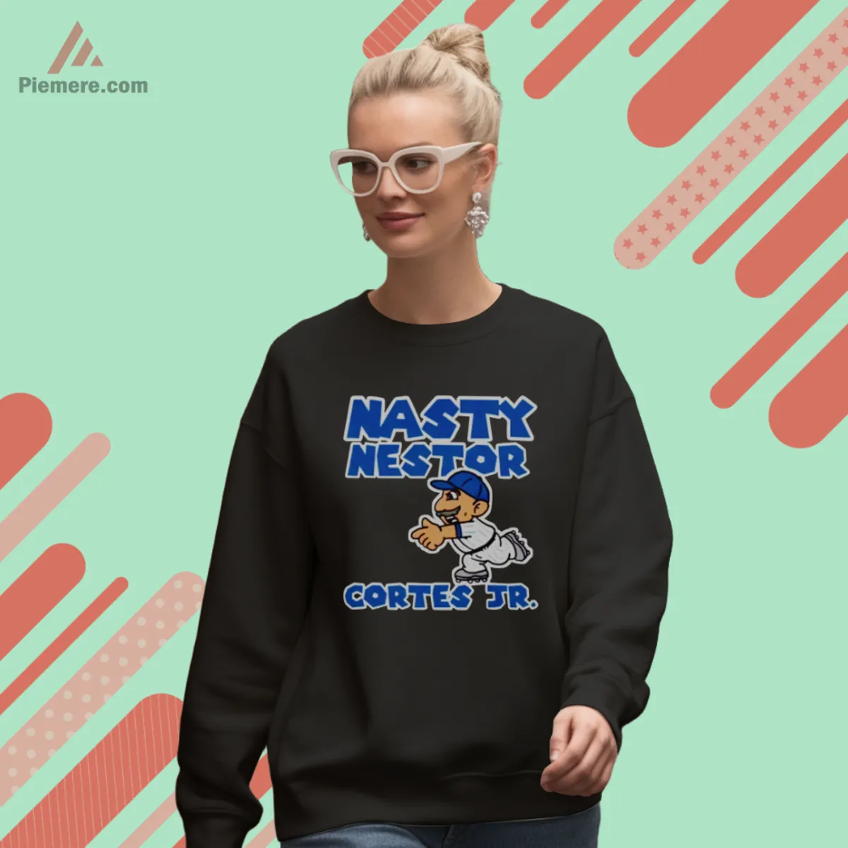 Black sweatshirt featuring Nasty Nestor Cortes Jr artwork
