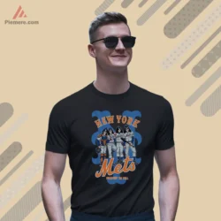 Short sleeve black tee that blends music and baseball pride