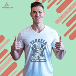 New York Yankees Bugs Bunny Shirt with big NY logo and bat pose
