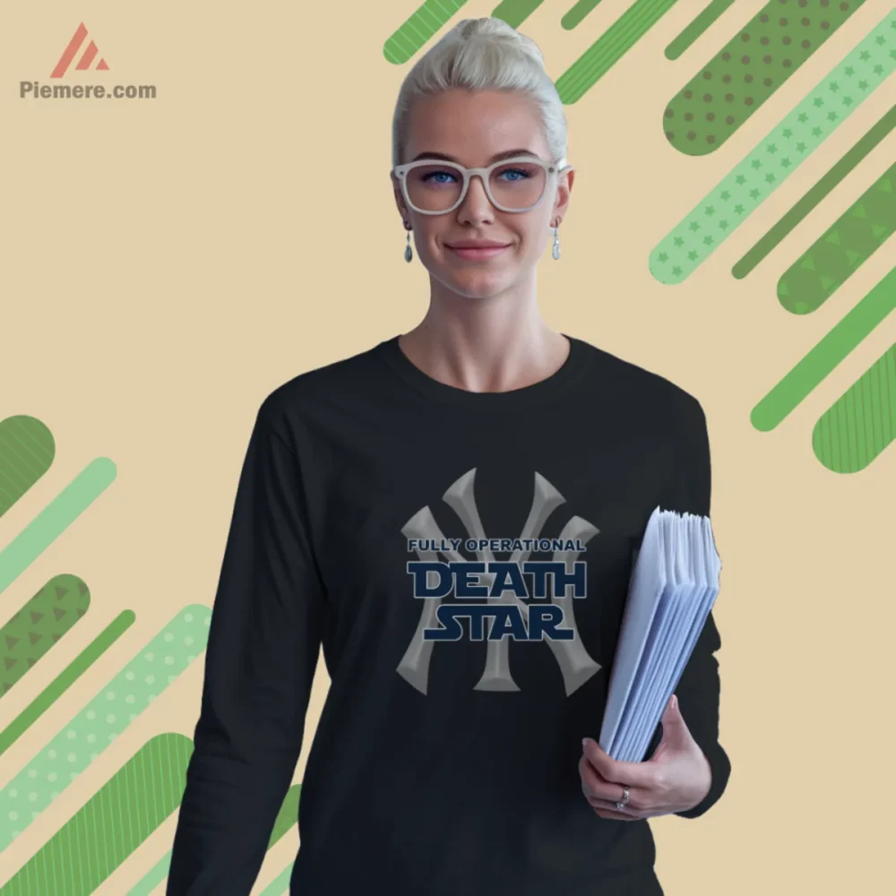 New York Yankees Death Star Shirt with fully operational text on black