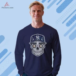 New York Yankees Skull Shirt on navy with baseball eyes and cap