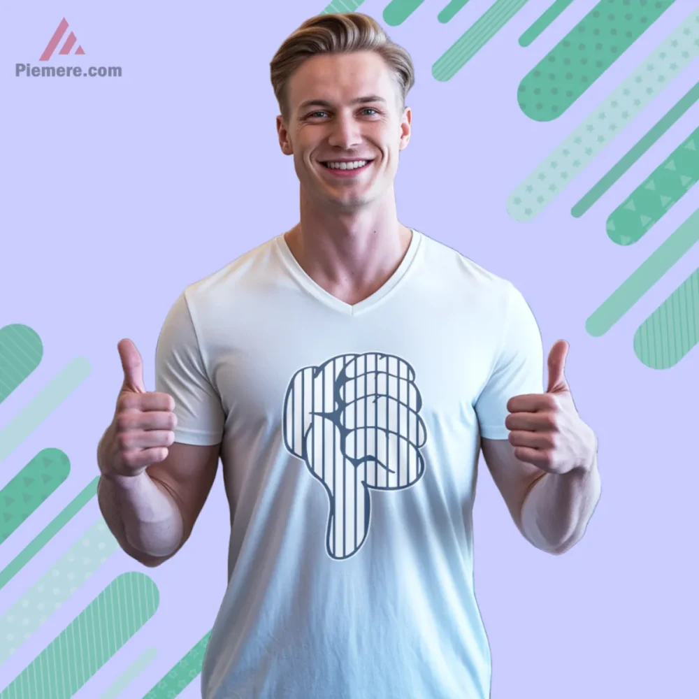New York Yankees Thumbs Down Shirt with pinstripe look