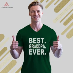 Packers Best Grandpa Ever V neck in forest green