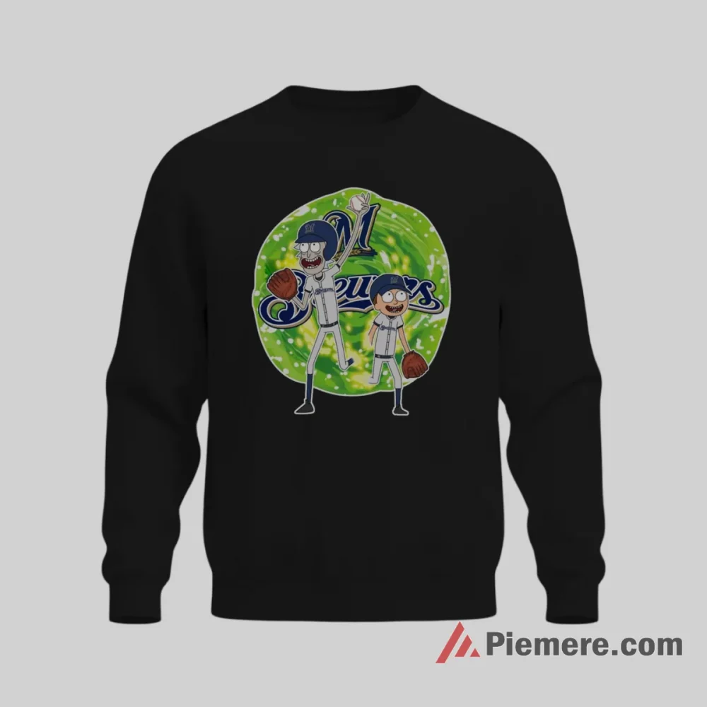 Rick And Morty Milwaukee Brewers Cartoon Baseball Shirt on graphic shirt for men graphic tee