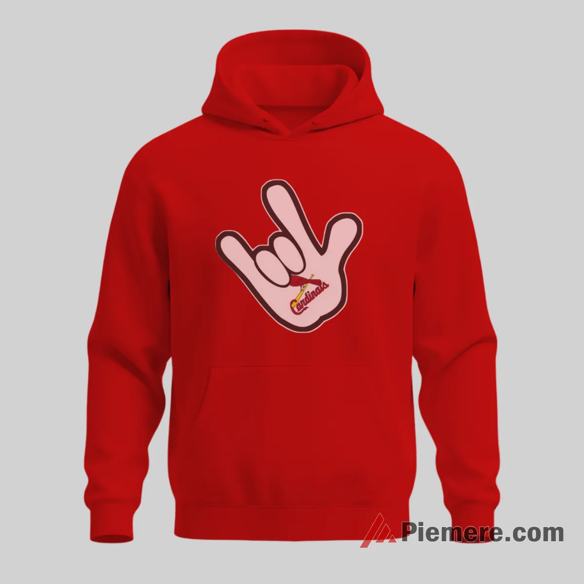 Rock Hand Mickey Mouse St Louis Cardinals Fan Attitude Shirt on red hoodie for men graphic tee