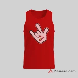 Rock Hand Mickey Mouse St Louis Cardinals Fan Attitude Shirt on red tank top for men graphic tee