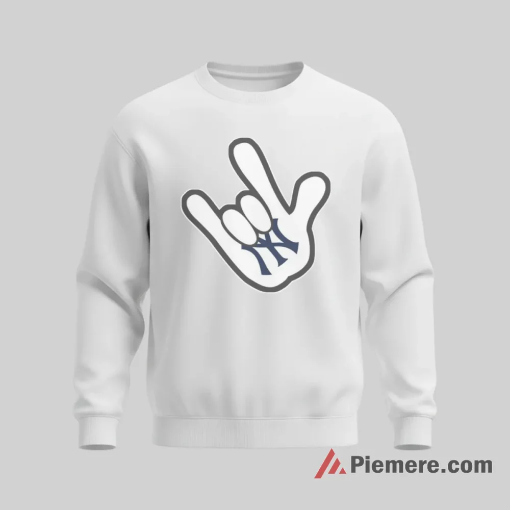 Rock Hand Mickey Yankees Fan Symbol Shirt on graphic shirt for men graphic tee
