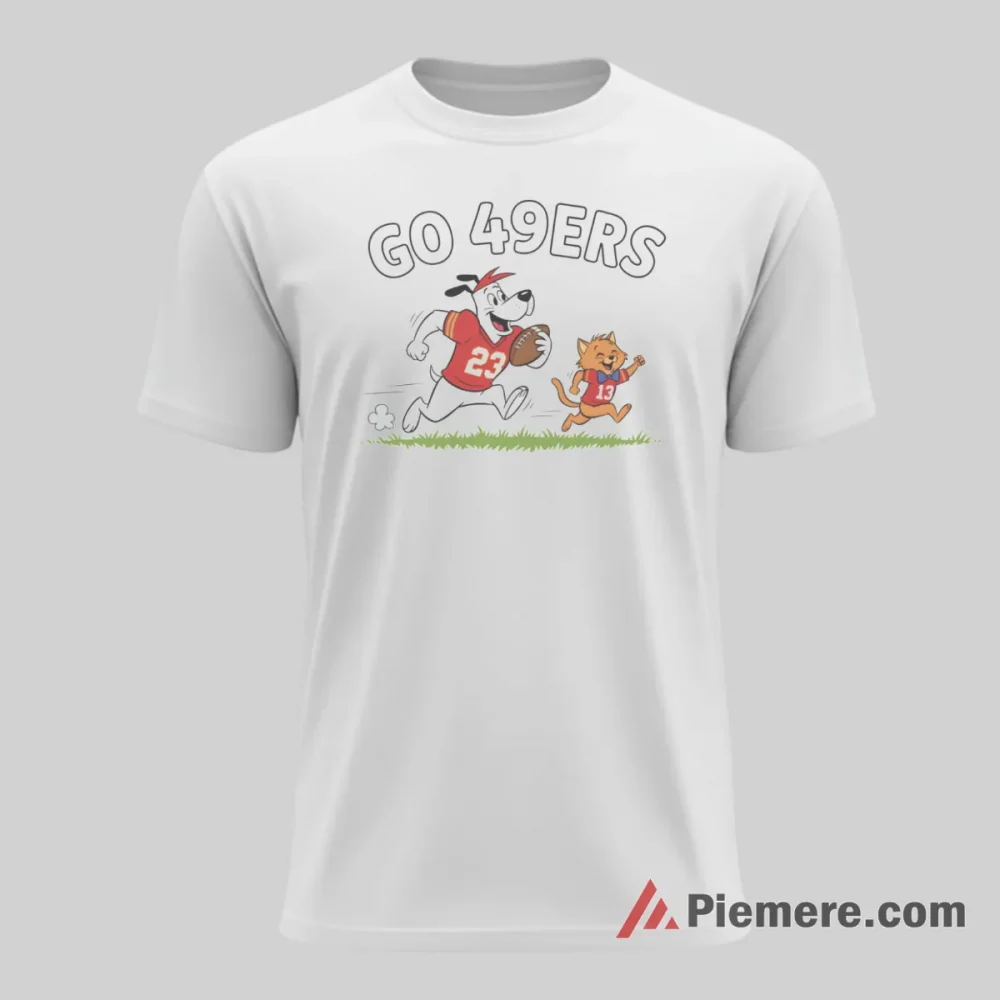 Ruff And Reddy Go 49ers Classic Cartoon Shirt on white short sleeve shirt for men graphic tee