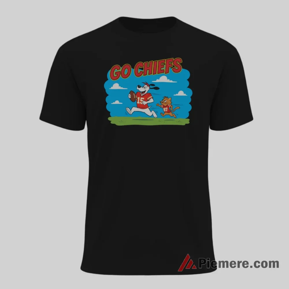 Ruff And Reddy Kansas City Chiefs Go Chiefs Shirt on black short sleeve shirt for men graphic tee