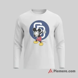 San Diego Padres Dabbing Mickey Modern Baseball Shirt on white long sleeve shirt for men graphic tee