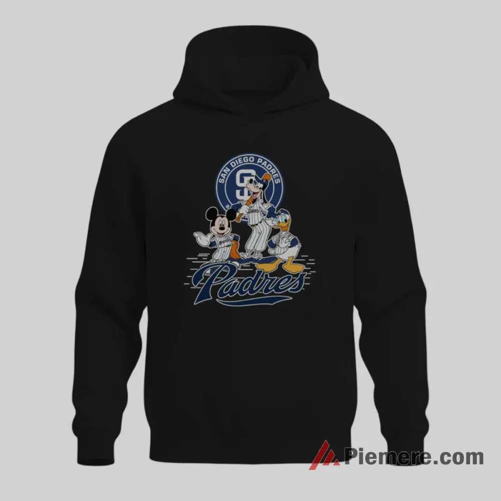 San Diego Padres Mickey Donald Duck Goofy Champions Shirt on black hoodie for men graphic tee